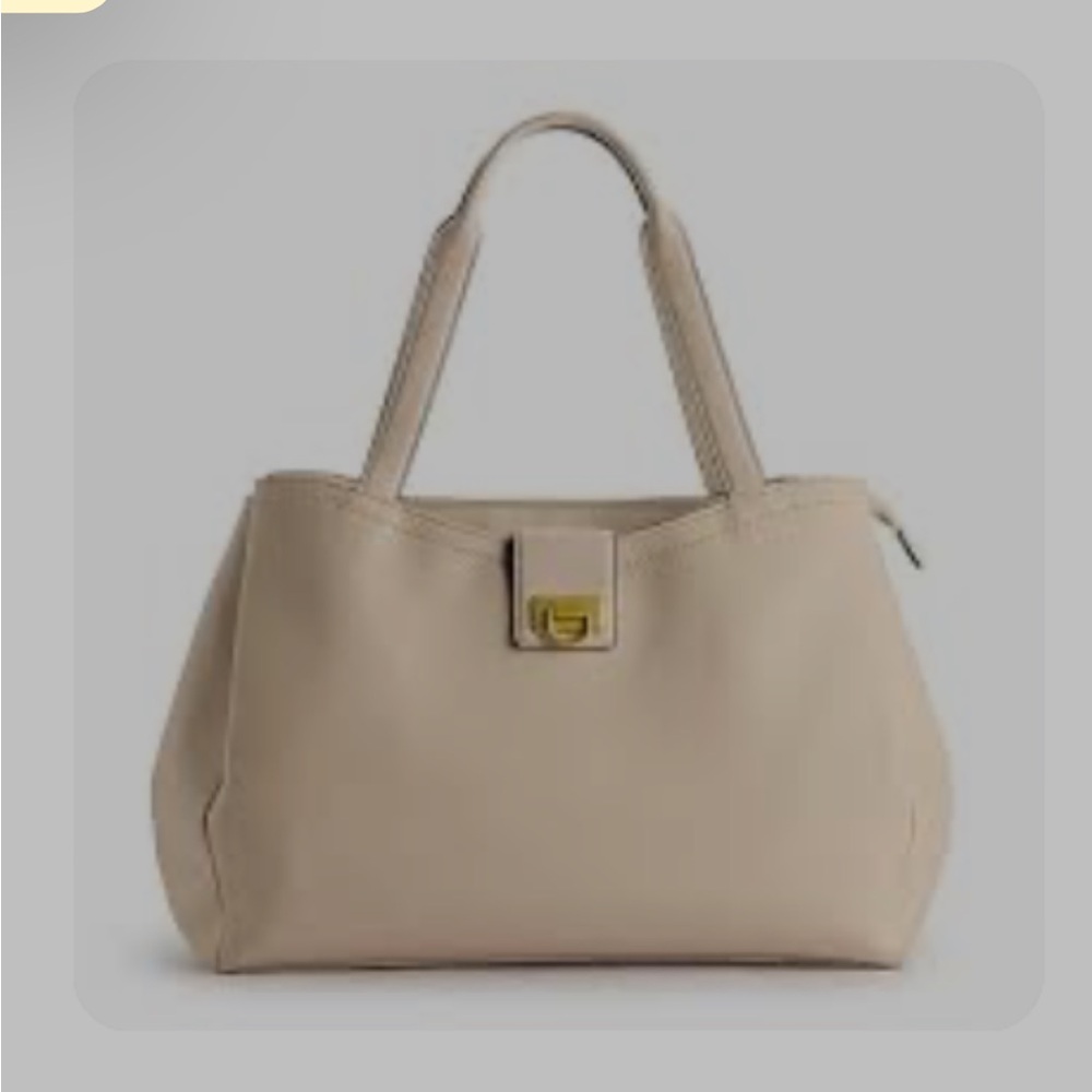 Rosetti Sawyer Work Tote Handbag Bone Color Faux Leather